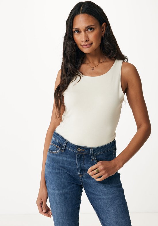 Clean Basic Top Dames - Cream - Maat XXL