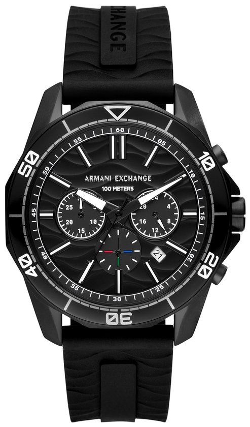 Armani Exchange Spencer AX1961 Horloge - Siliconen - Zwart - Ø 44 mm