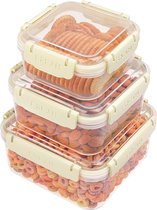 Belle Vous 3 Pak Plastic Voedsel Opslag Containers met Deksels - 530-1500 ml - Herbruikbaar BPA Vrij Lekbestendig/Luchtdichte Dozen - Voor Maaltijd & Lunch - Magnetron/Diepvries/Vaatwasser Veilig