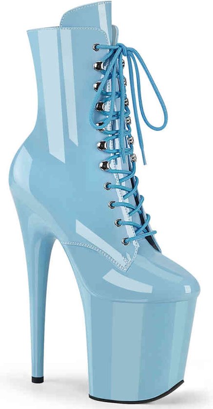 Pleaser - FLAMINGO-1020 Plateau Laarzen, Paaldans schoenen - US 5 - 35 Shoes - Pastelblauw