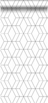 Walls4You behang grafische lijnen zwart wit - 935327 - 0,53 x 10,05 m