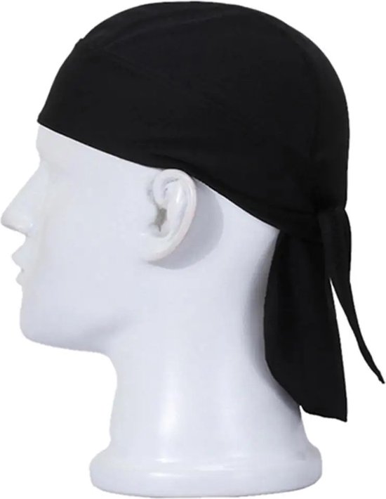 Sport Bandana I Hoofdband I Helm Muts Fiets Bandana I Ventilerend I UV Bescherming I Fietsmuts I Motormuts I Haarkapje Voor Helm I Zwart — afbeelding 2