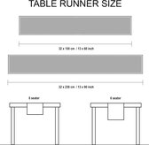 Tafelloper van katoen met holle zoom voor 4 zitplaatsen | Zwart | Maat 32x150 cm | Eettafeldecoratie - Machinewasbaar