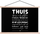 Posterhanger incl. Poster 60x40 cm - Schoolplaat - Thuis - Spreuken - Hartje - Textielposter - Blanke latten