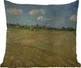 Tuinkussen - Geploegde akkers - Vincent van Gogh - 40x40 cm - Weerbestendig