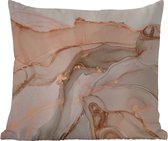 Sierkussen Buiten - Marmer - Roze - Rosé - 60x60 cm - Weerbestendig