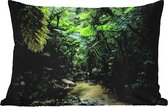 Buitenkussens - Tuin - Riviertje in tropische jungle - 50x30 cm
