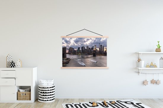 Manhattan et le pont de Brooklyn New York poster textielposter 150x100 cm