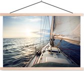 Porte-affiche avec affiche - Affiche scolaire - Mer - Voilier - Soleil - 60x40 cm - lattes vierges