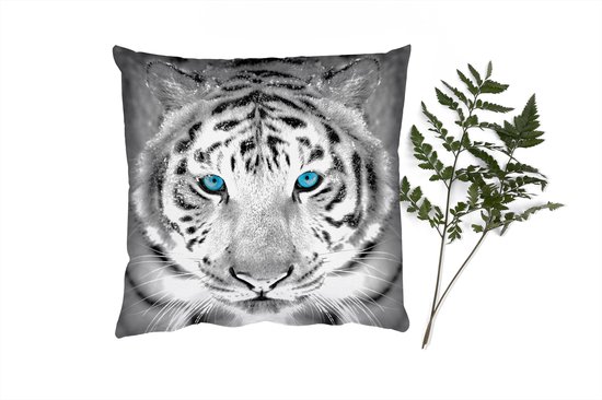 Sierkussens - Kussentjes Woonkamer - 50x50 cm - Tijger - Winter - Dieren - Kerstversiering - Kerstdecoratie voor binnen - Woonkamer