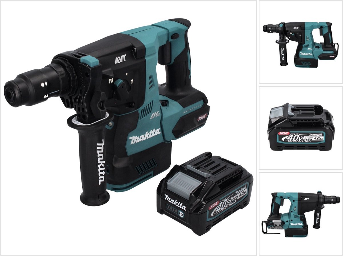 Makita HR 004 GM1 accu-combinatiehamer 40 V max. 2,8 J SDS plus XGT Brushless + 1x accu 4,0 Ah – zonder oplader