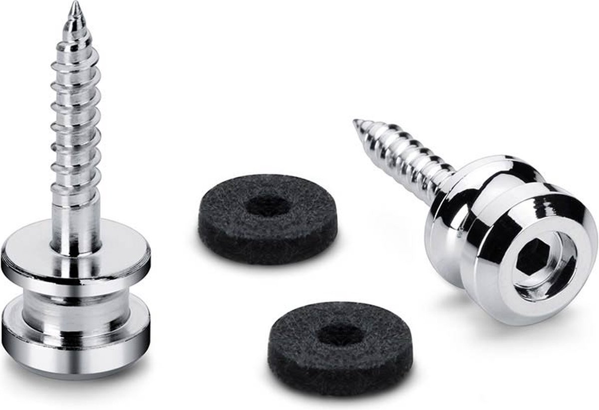 Schaller S-Locks Strap Button Set M - Chrome, 22mm Draadlengte