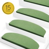 LW Collection tapis d'escalier vert 15 pièces autocollants - Tapis d'escalier demi-lunes - Tapis d'escalier demi-lune - Ensemble de trapmat