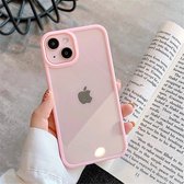 iPhone 14 Pro Max - Pink Case - Bumper en Back Cover - Shockproof Hoesje - Camera Bescherming - Roze Bumper - Doorzichtige Back Cover