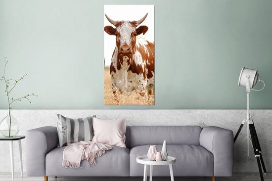 Décoration murale Métal - Aluminium Peinture Industrielle - Vache - Africaine - Nature - 80x160 cm - Dibond - Photo sur aluminium - Décoration murale industrielle - Pour le salon / chambre
