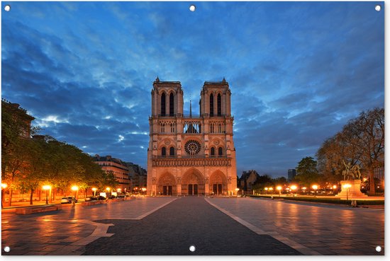 Parijs - Notre Dame - Wolken - Tuinposter