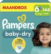 Pampers Baby-Dry Luiers - Maat 6+ (14kg-19kg) - 144 Luiers - Maandbox