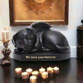 Urn hond - zwart - De laatste aai - HUYS&MORE - moderne urn - kleine urn - mini urn - crematie urn - as urn - huisdieren urn - urn hond - urne - urnen