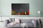 Wanddecoratie Metaal - Aluminium Schilderij Industrieel - Kruiden - Eten - Specerijen - Zwart - Paprika - Kaneel - 180x120 cm - Dibond - Foto op aluminium - Industriële muurdecoratie - Voor de woonkamer/slaapkamer