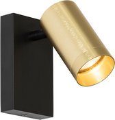 QAZQA jeana luxe - Applique moderne avec interrupteur pour intérieur - 1 lumière - D 15 cm - Messing - Salon | Chambre à coucher | Cuisine