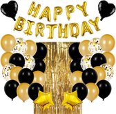 Feestversiering - Verjaardag - Ballonnen, Slingers & Sterren - Zwart/Goud