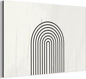 Wanddecoratie Metaal - Aluminium Schilderij Industrieel - Kunst - Design - Zwart - Wit - 180x120 cm - Dibond - Foto op aluminium - Industriële muurdecoratie - Voor de woonkamer/slaapkamer