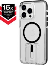 Tech21 Evo Crystal Kick - iPhone 15 Pro Max hoesje - Schokbestendig telefoonhoesje - Geschikt voor MagSafe - Transparant/Zwart - 4,9 meter valbestendig - Flexshock