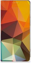 Smartphone Hoesje Geschikt voor Motorola Moto G62 5G Leuk Book Case Polygon Color