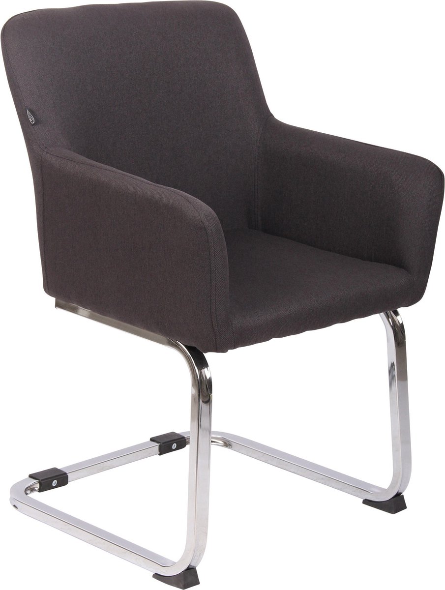CLP Puka Eetkamerstoel - Met armleuning - RVS Frame - zwart Stof