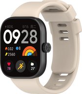 Strap-it Smartwatch bandje - Siliconen bandje met druksluiting geschikt voor Redmi Watch 4 / Xiaomi Smart Band 8 Pro (beige)