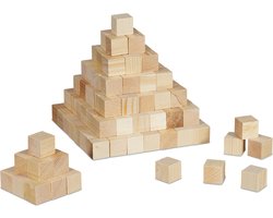 houten blokjes - set van 160 - 2 cm - kubusjes 20 mm - onbehandeld grenen - DIY
