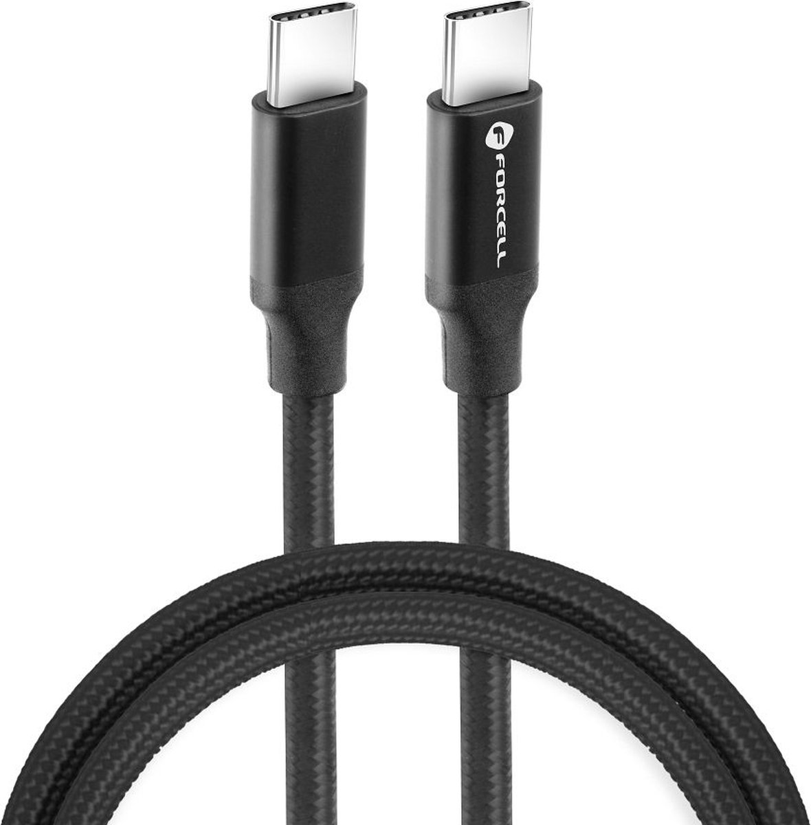 Forcell - USB-C naar USB-C - Universele Snellader geschikt voor USB-C apparaten - 1 Meter - 100W - Zwart