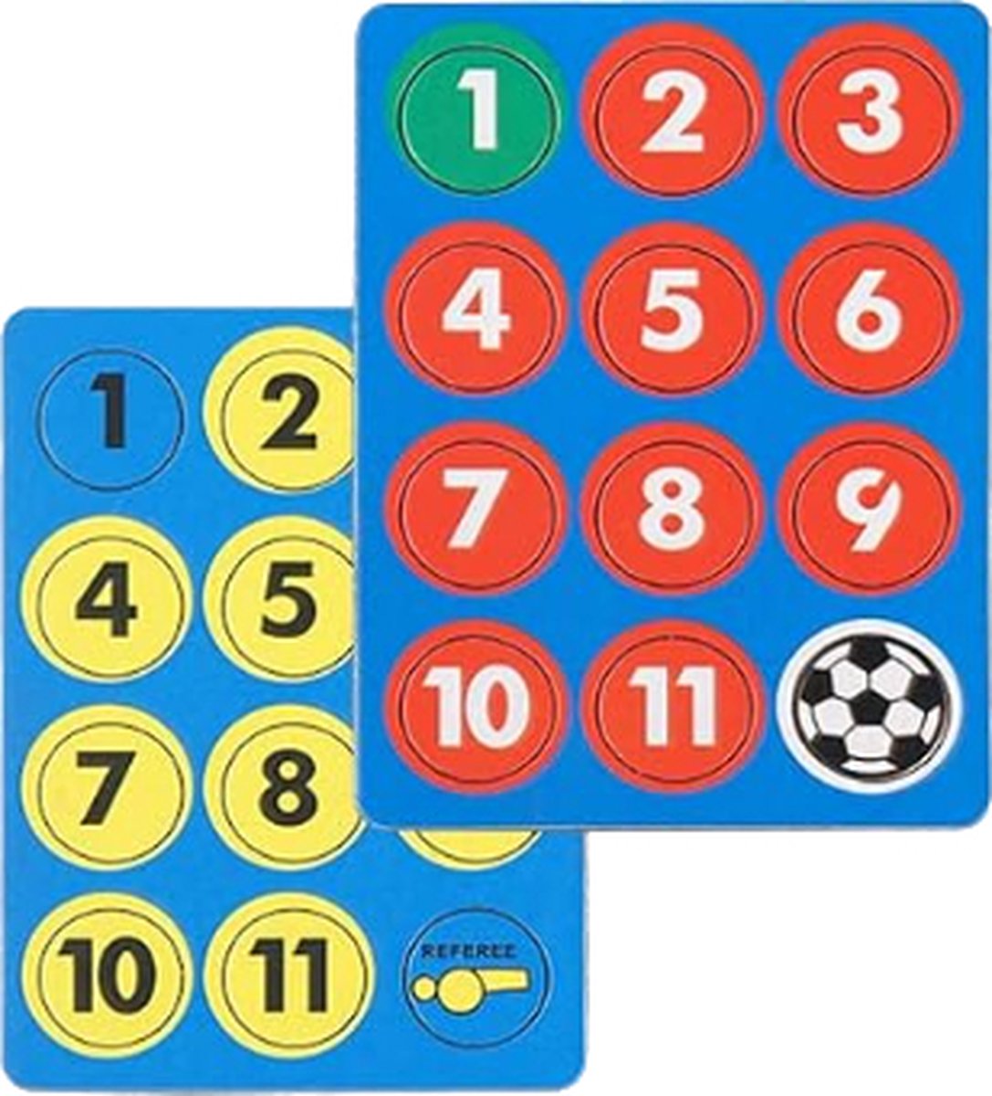 WM Sports Voetbal magneten - Magneten - Voetbalmagneten - Magneetjes - Genummerde magneten - Tactiekbord magneten - Magneten voor tactiekbord - Platte magneten - 24 Stuks