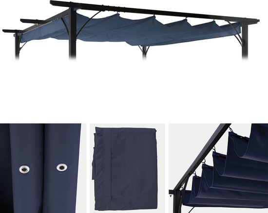 Cosmo Casa Vervanghoes - 320x250cm - Voor Dak - Pergola Paviljoen - 3x3m - Blauw