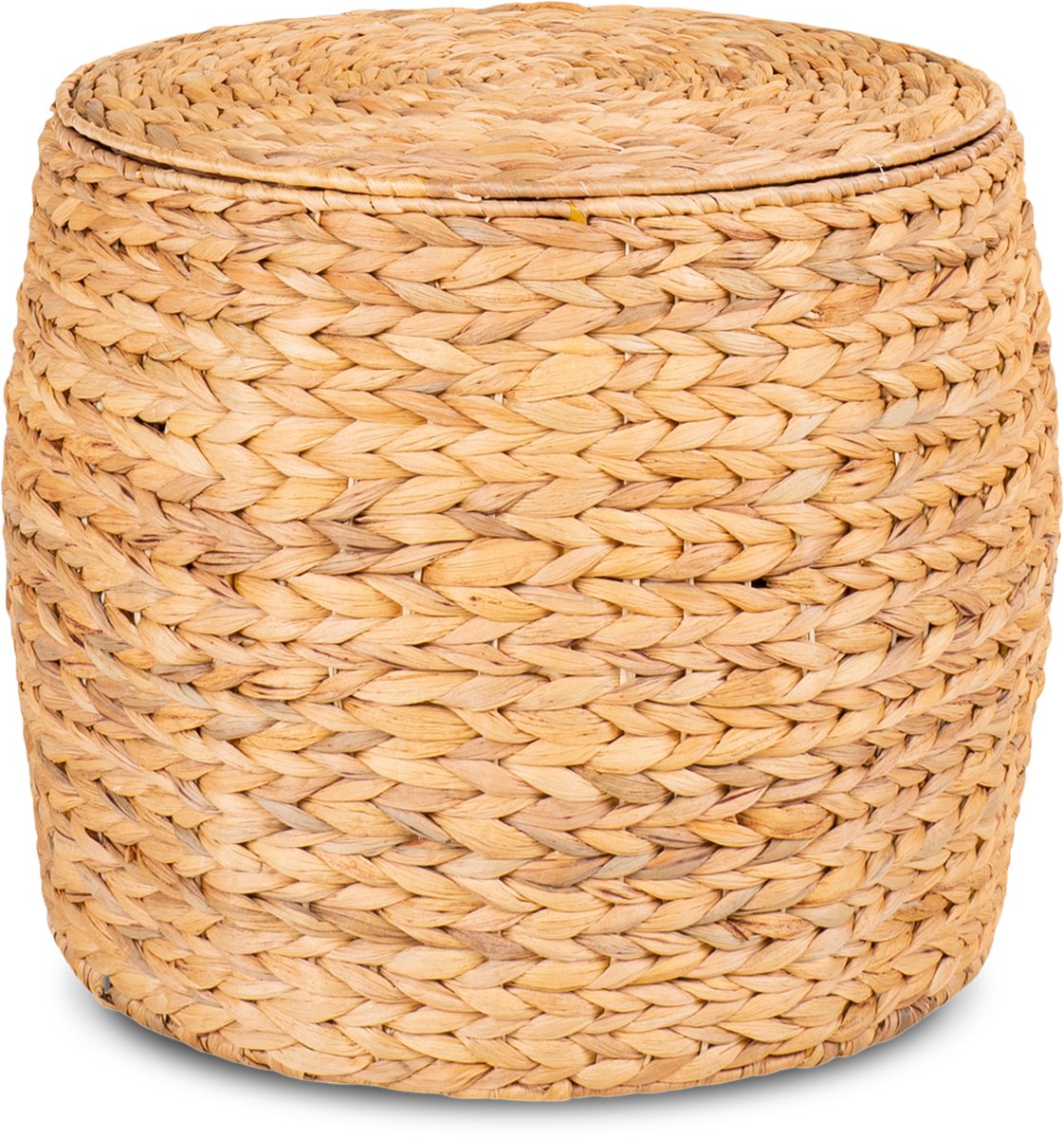 Artichok Pleun Bijzettafel Bruin - Rond - met Opbergruimte - Waterhyacint - Gevlochten - Ø43 x 34 cm