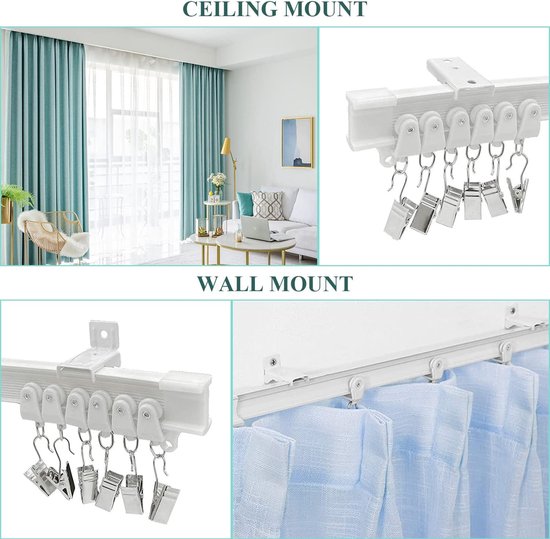 Buigbare Gordijnrail voor Bay Window 3m/9.8Ft Flexibele Gebogen Plafond