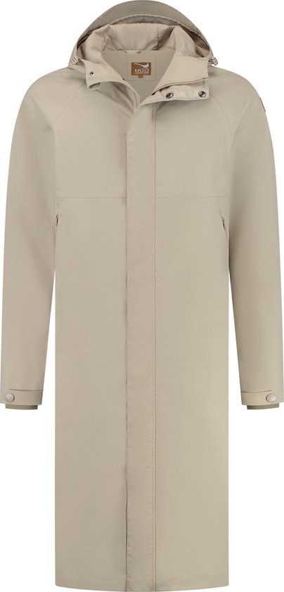 MGO Linc - Waterdichte lange herenjas - Regen jacket mannen - Taupe - Maat XL