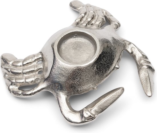 Riviera Maison Theelichthouder Zilver Krab staand zeedier - RM Classic Crab waxinelichthouder aluminium dier