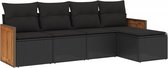 vidaXL-5-delige-Loungeset-met-kussens-poly-rattan-zwart