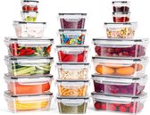 40 voorraadpotten met deksels (20 containers, 20 deksels) voedselopslagcontainers voor keukenopslag, BPA-vrije keukenorganizer, luchtdicht, lekvrij
