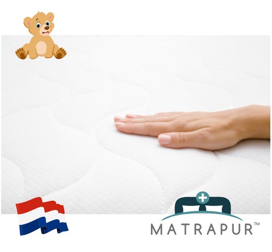 Matrapur | Babymatras met afneembare hoes, 60x120x15 cm - MATRAPUR