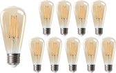 LCB - Voordeelpak 10 stuks - E27 LED lamp - Tall - dimbaar - 4W vervangt 40W - 2200K extra warm wit licht - dimbaar