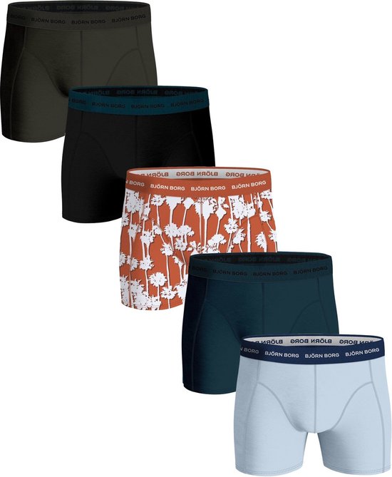 Bjorn Borg - Boxers Cotton Stretch 5-Pack Multicolore - Homme - Taille L - Body-fit