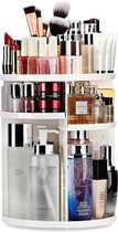 Makeup Organizer, 360 Graden Draaibaar, Opbergen, Cosmeticabox voor Dresser Badkamer en Slaapkamer, Wit