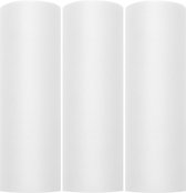 3x Tissus de tulle blanc Hobby / décoration en rouleau 15 cm x 9 mètres - Maille perforée en tissu - Rubans cadeaux blancs - Fournitures de matériel de loisirs - Matériaux d'emballage