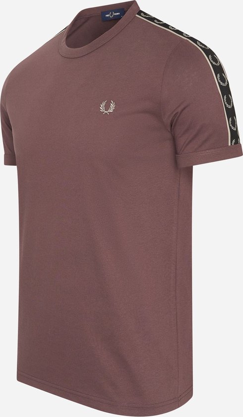 Fred Perry Contrast tape ringer t-shirt - brick warm grey