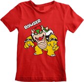 T-Shirt met Korte Mouwen voor kinderen Super Mario Bowser Text Rood - 12-13 jaar