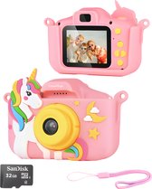 CosmoToys® Kindercamera FULL HD - Incl. SD-Kaart en Veiligheidsriem - Kids - Kinder vlog camera - Kinderfototoestel - Kindercamera's Digitaal - Fototoestel Kinderen - Roze
