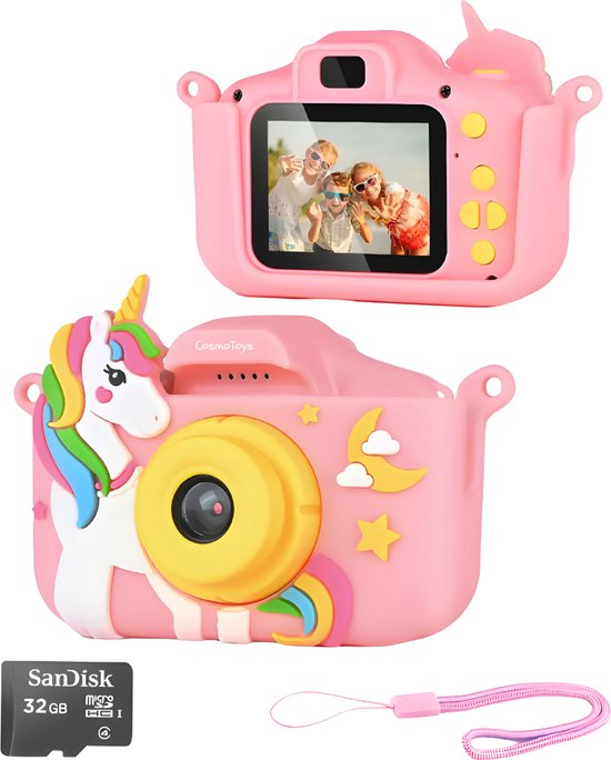 CosmoToys® Kindercamera FULL HD – Incl. SD-Kaart en Veiligheidsriem