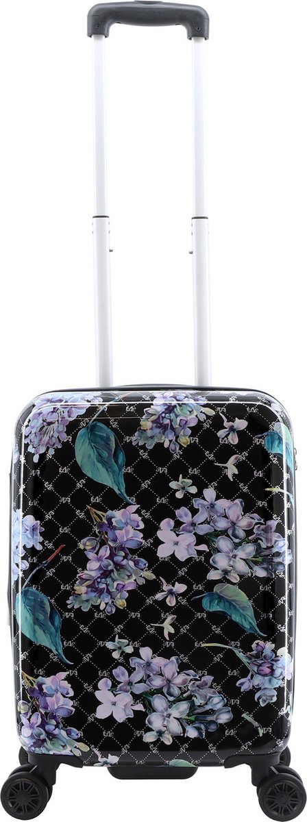 ELLE Floret kleine Koffer met print | handbagage 55 cm - Zwart - El44HA.49.06 - Zwart / Small